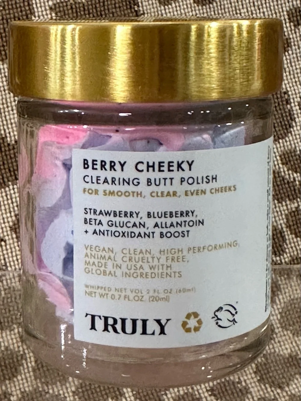 TRULY Beauty Berry Cheeky Clearing Butt Polish Butter~New~2fl oz/60ml